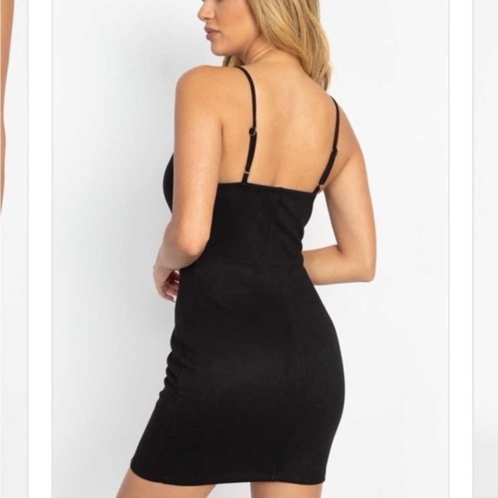Iris Black Denim Zip Front Mini Dress XL - Picture 2 of 9